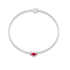 0.8 Carat Princess Cut Ruby Birthstone Bracelet AAA - Rosec Jewels