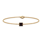 Genuine 1.4 Carat Princess Cut Garnet Solitaire Chain Bracelet AAA - Rosec Jewels