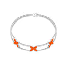 Marquise Cut Fire Opal Flower Chain Bracelet AAA - Rosec Jewels