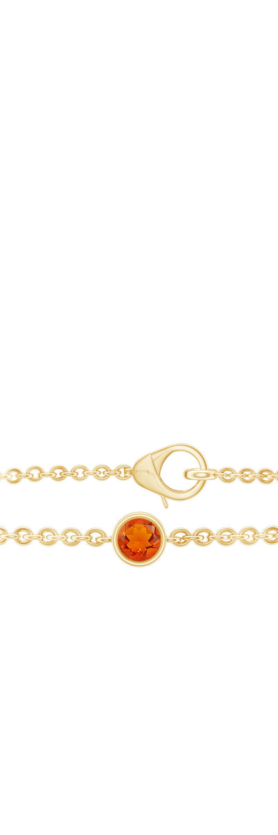 Rosec Jewels Bezel Set Fire Opal Evil Eye Station Bracelet for Women