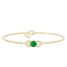 Genuine Emerald and Diamond Chain Bracelet For Her AAA - Rosec Jewels