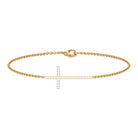 Rosec Jewels-Surface Prong Set Diamond Cross Chain Bracelet