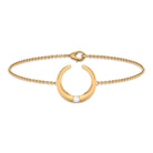 Certified Diamond Moon Chain Bracelet Natural - ( HI-SI ) - Rosec Jewels