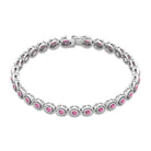Bezel Set 2.61 Carat Natural Pink Tourmaline Tennis Bracelet for Women AAA - Rosec Jewels