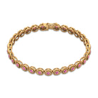 Bezel Set 2.61 Carat Natural Pink Tourmaline Tennis Bracelet for Women AAA - Rosec Jewels