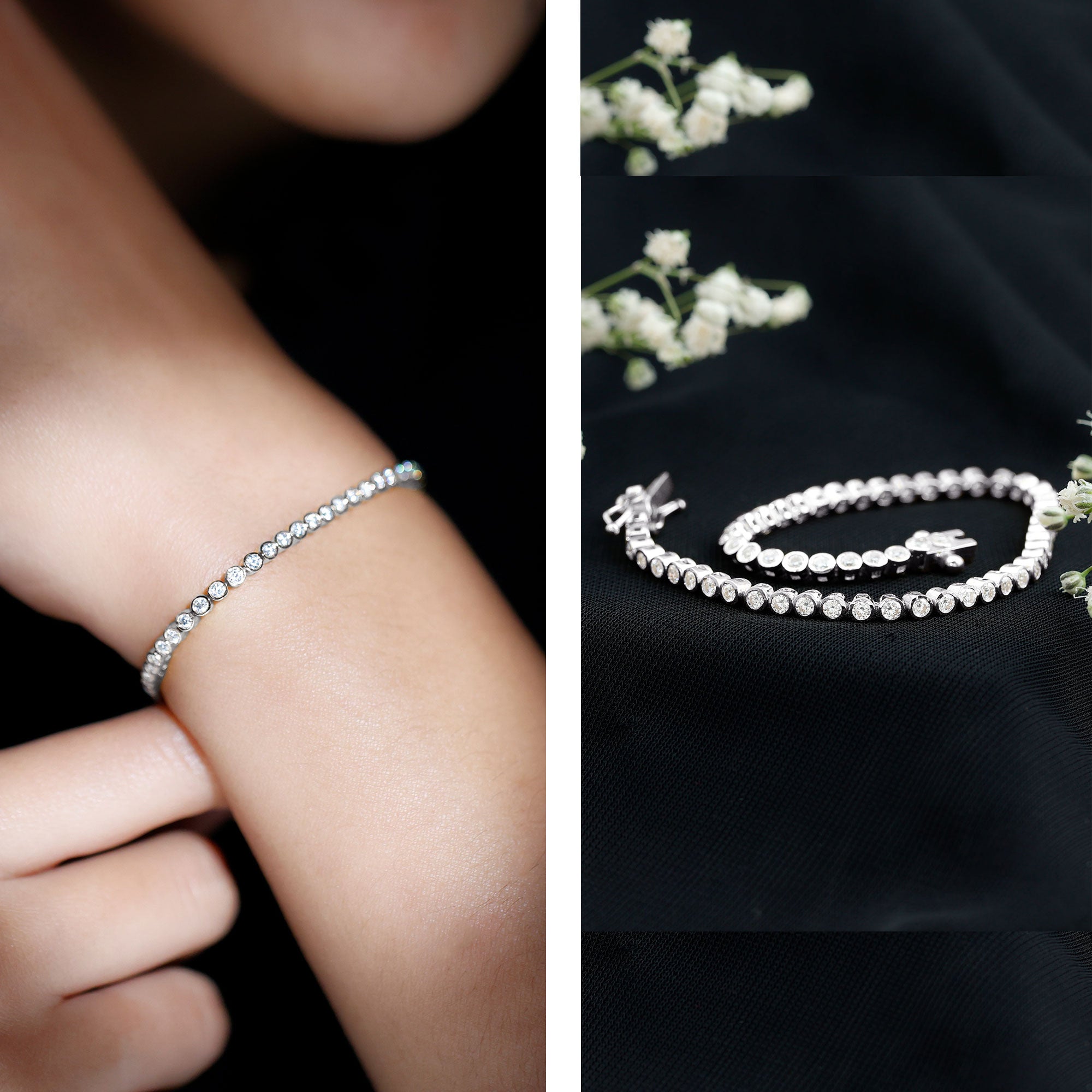 Certified Moissanite Wedding Tennis Bracelet For Bride – Rosec Jewels