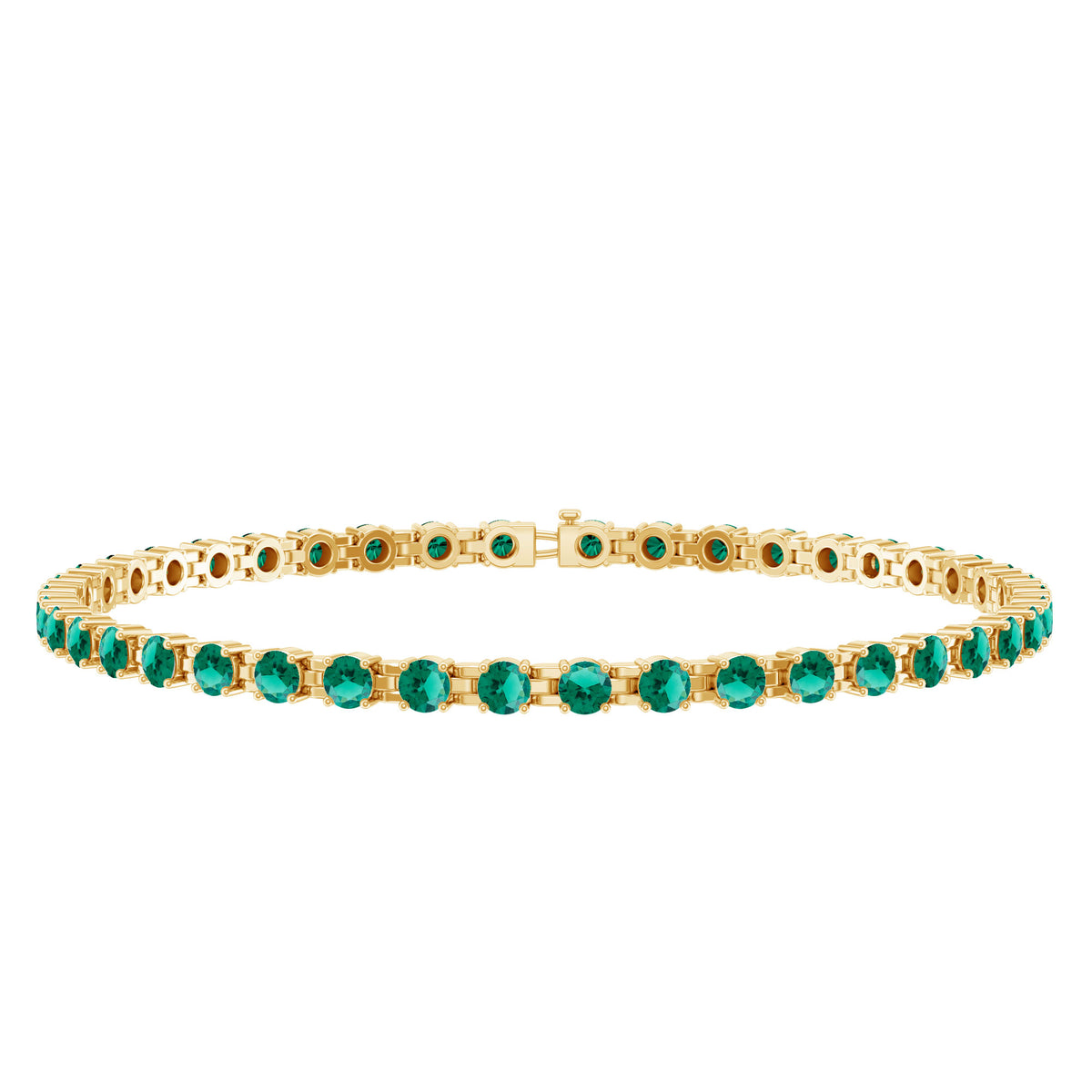 Rosec Jewels Certified Lab Grown Emerald Tennis Bracelet For Wedding