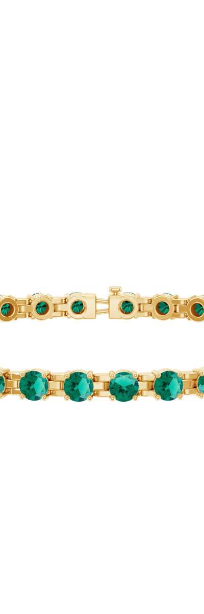 Rosec Jewels Certified Lab Grown Emerald Tennis Bracelet For Wedding