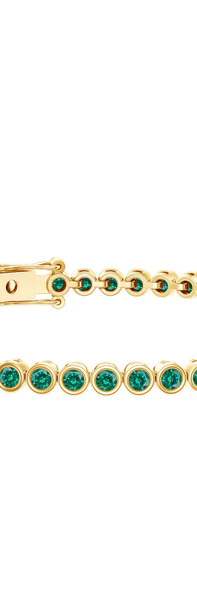 Rosec Jewels Bezel Set Lab Created Emerald Tennis Bracelet for Women