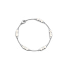 Freshwater Pearl and Moissanite Station Chain Bracelet Freshwater Pearl - ( AAA ) - Quality - Rosec Jewels
