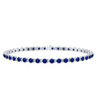 Lab Created Blue Sapphire Tennis Bracelet for Women AAAA - Rosec Jewels