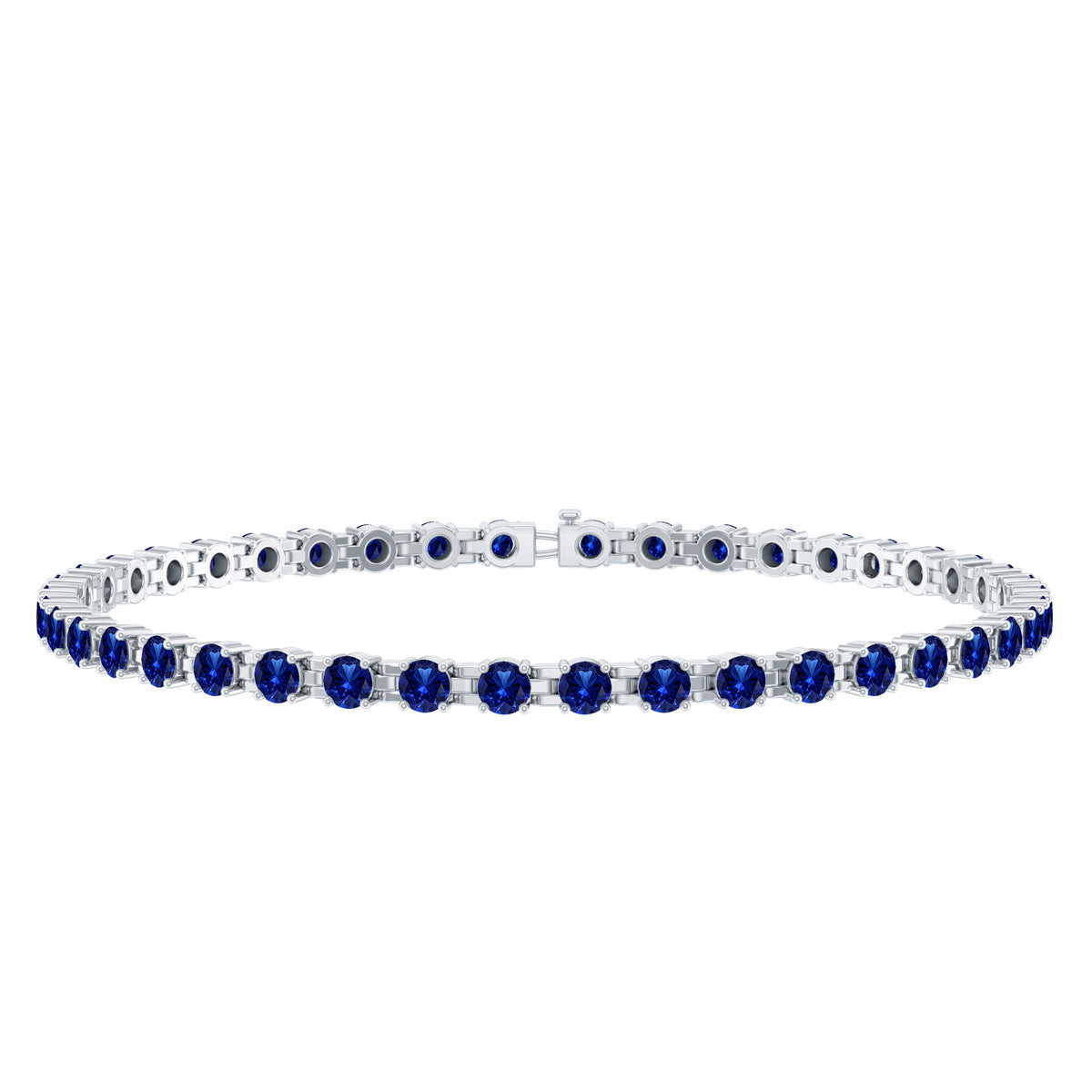 Lab Created Blue Sapphire Tennis Bracelet for Women AAAA - Rosec Jewels