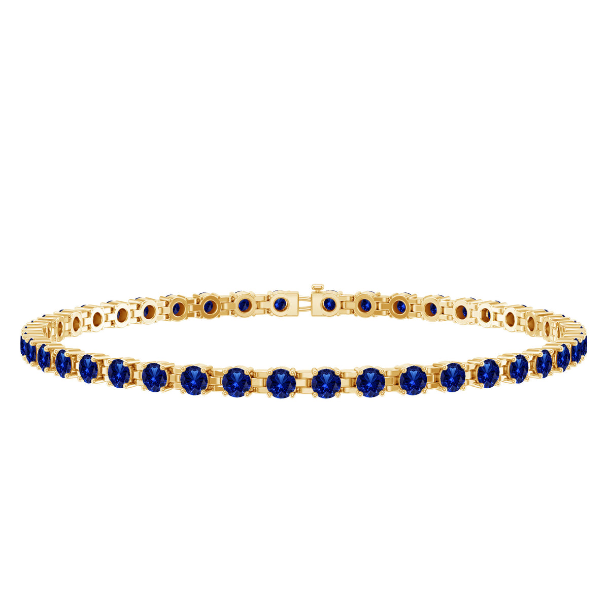 Lab Created Blue Sapphire Tennis Bracelet for Women AAAA - Rosec Jewels