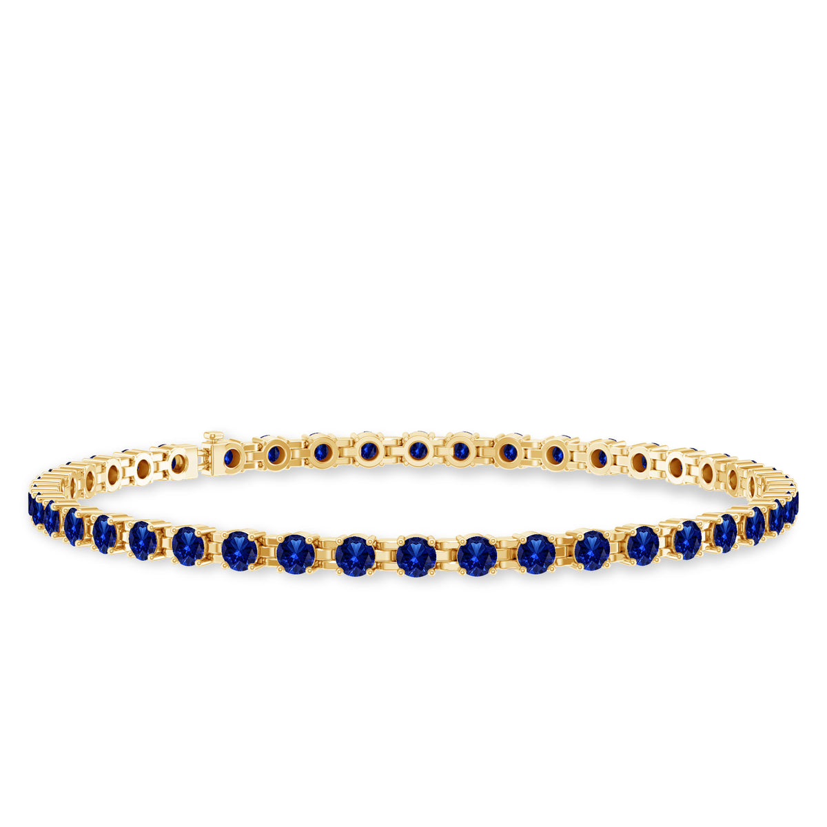 Lab Created Blue Sapphire Tennis Bracelet for Women AAAA - Rosec Jewels