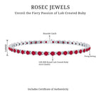 Lab Created Ruby Tennis Bracelet with Certificate AAAA - Rosec Jewels