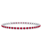 Lab Created Ruby Tennis Bracelet with Certificate AAAA - Rosec Jewels