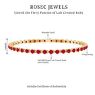 Lab Created Ruby Tennis Bracelet with Certificate AAAA - Rosec Jewels