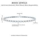 Round Cut Certified Lab Grown Diamond Tennis Bracelet for Women Lab - ( EF-VS ) - Rosec Jewels