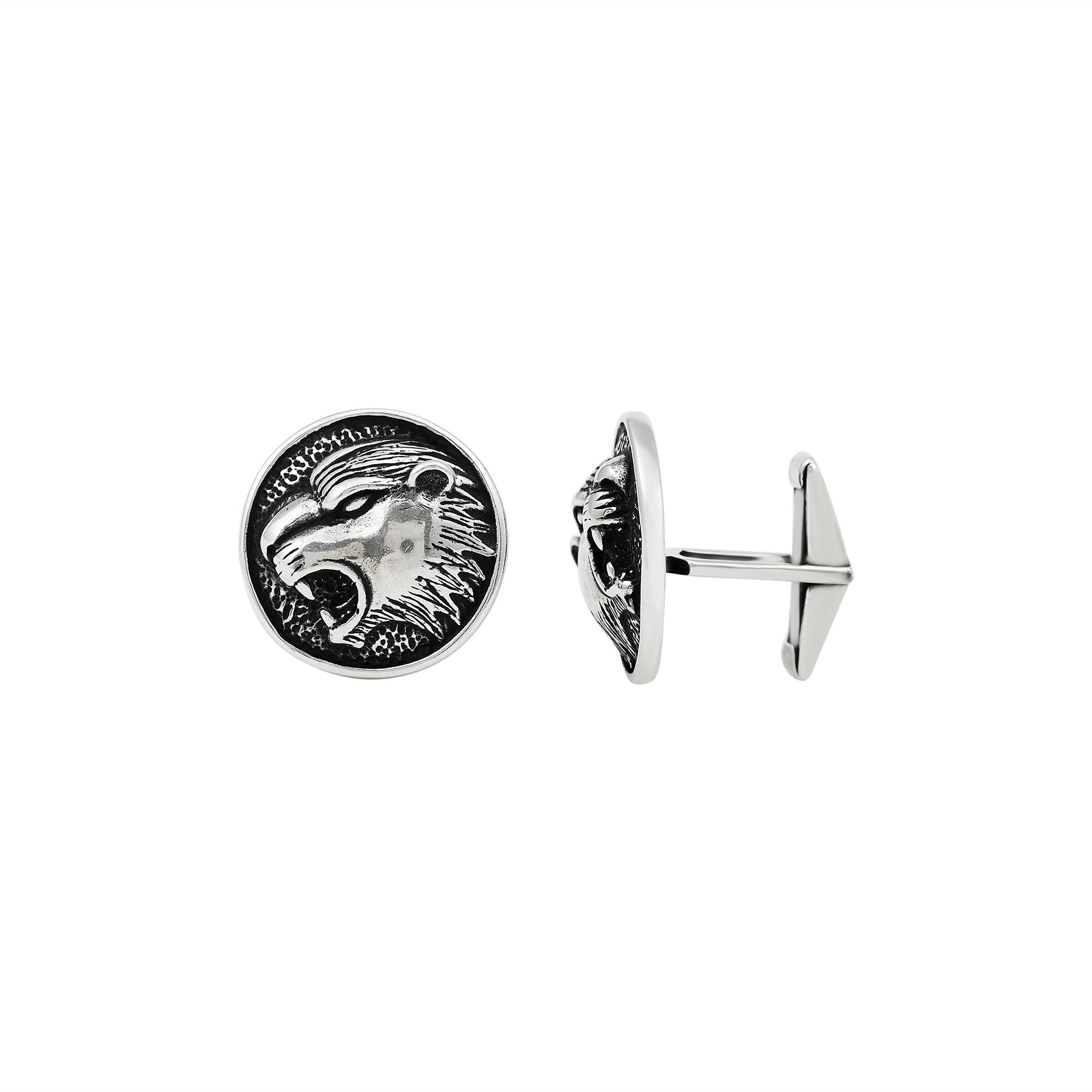 Certified Sterling Silver Lion Cufflinks