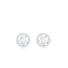 Dainty Moissanite Solitaire Stud Earrings in Bezel Setting D-VS1 - Rosec Jewels