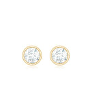 Dainty Moissanite Solitaire Stud Earrings in Bezel Setting D-VS1 - Rosec Jewels