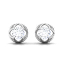 Rosec Jewels-Round Diamond Solitaire Stud Earrings with Screw Back