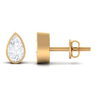 Rosec Jewels-1/2 CT Pear Cut Bezel Set Diamond Solitaire Dainty Stud Earrings