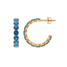 4.25 CT London Blue Topaz Eternity Hoop Earring London Blue Topaz - ( AAA ) - Quality - Rosec Jewels