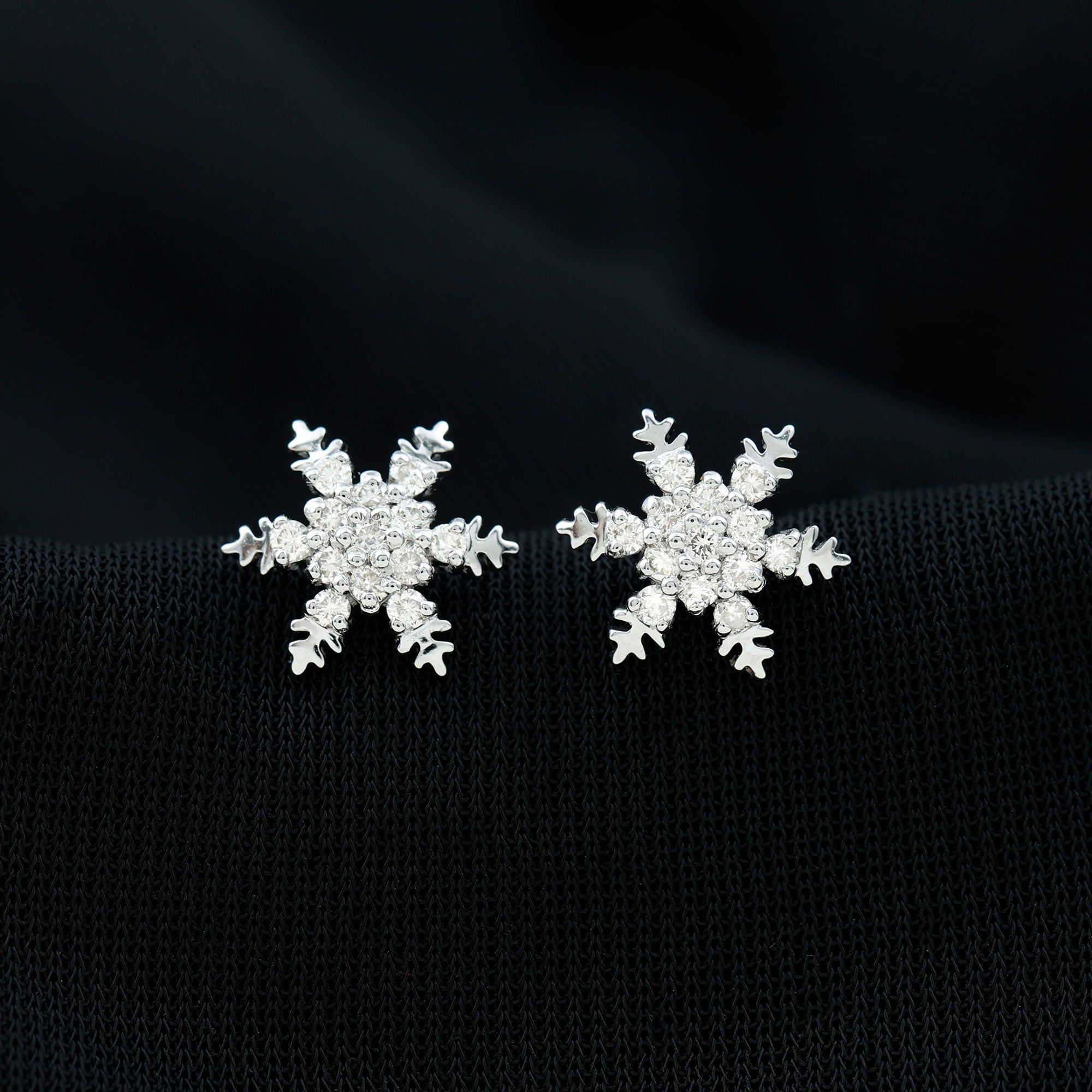 1/2 CT Moissanite Cluster Snowflake Stud Earrings Moissanite - ( D-VS1 ) - Color and Clarity - Rosec Jewels