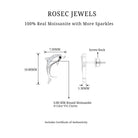 Cute Dolphin Stud Earrings with Moissanite Moissanite - ( D-VS1 ) - Color and Clarity - Rosec Jewels