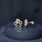 Moissanite Paw Print Earrings With Certificate D-VS1 - Rosec Jewels