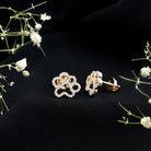 Moissanite Paw Print Earrings With Certificate D-VS1 - Rosec Jewels