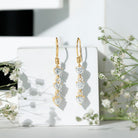 Certified Lab Heart Shaped Diamond Fish Hook Dangle Earrings Lab - ( EF-VS ) - Rosec Jewels