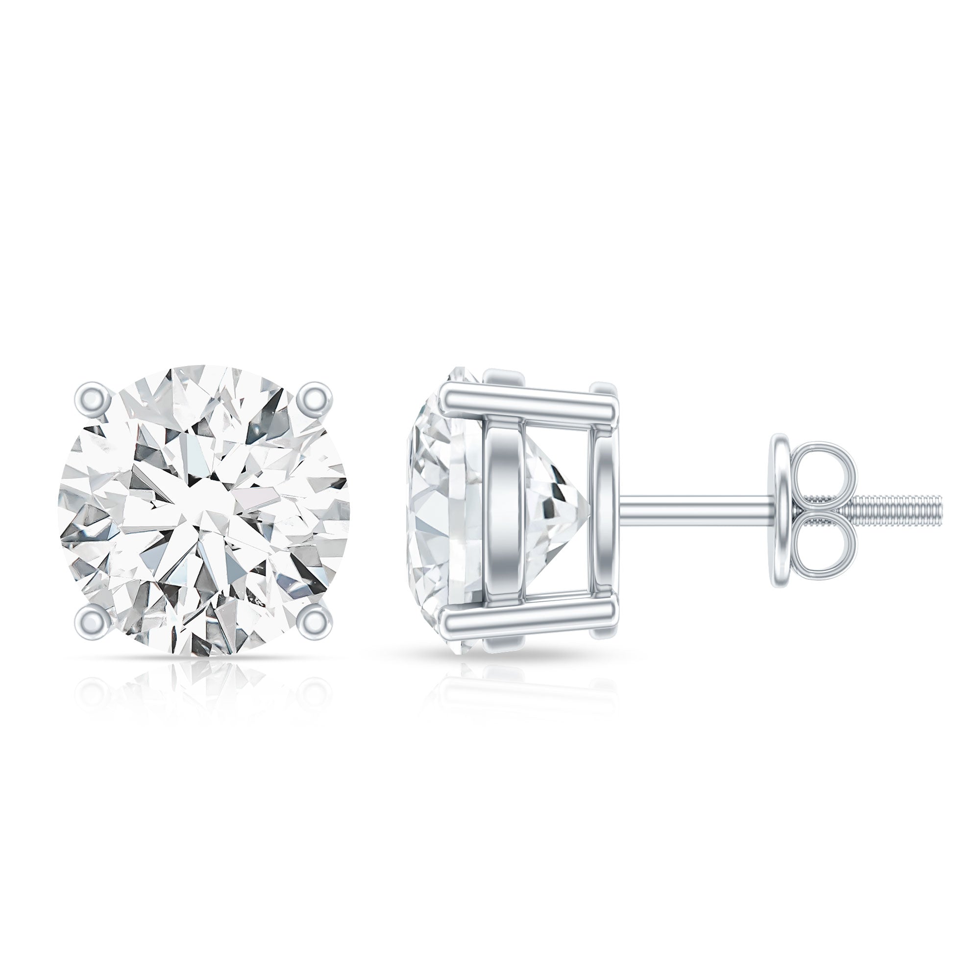 Rosec Jewels-4 Carat Lab Grown Diamond Stud Earrings with IGI Certificate