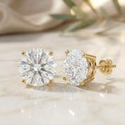 4 Carat Lab Grown Diamond Stud Earrings with IGI Certificate Lab - ( E-VS1 ) - Rosec Jewels