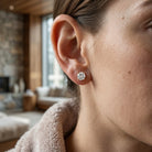 4 Carat Lab Grown Diamond Stud Earrings with IGI Certificate Lab - ( E-VS1 ) - Rosec Jewels