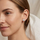 IGI Certified 2 Carat Lab Grown Diamond Solitaire Stud Earrings Lab - ( E-VS1 ) - Rosec Jewels
