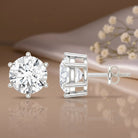 IGI Certified 4 Carat Lab Grown Diamond Solitaire Studs Lab - ( E-VS1 ) - Rosec Jewels