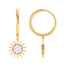 Rosec Jewels-1/2 CT Sunburst Dangle Earrings with Diamond Cluster