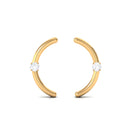 Certified Moissanite Curved Stud Earrings D-VS1 - Rosec Jewels