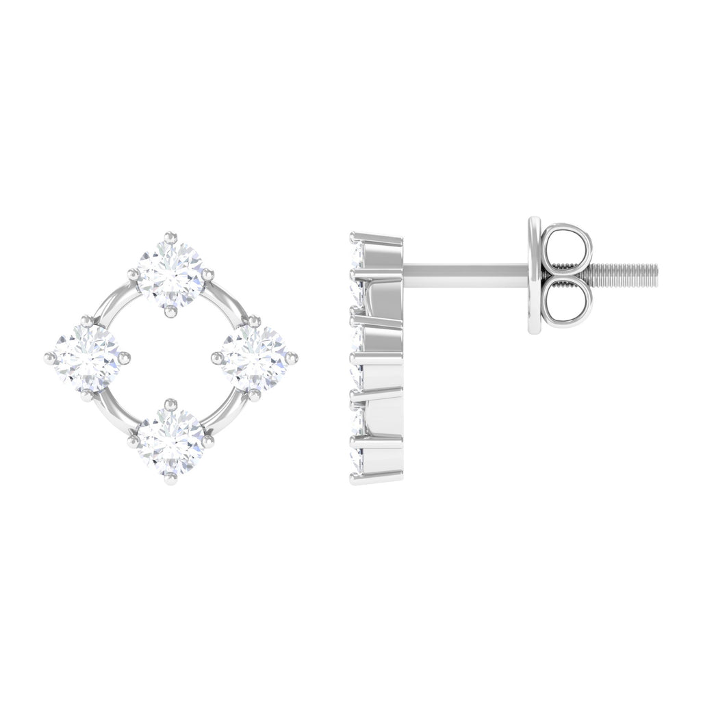 1/2 CT Simple Diamond Gold Stud Earrings Diamond - ( HI-SI ) - Color and Clarity - Rosec Jewels