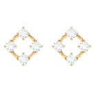 1/2 CT Simple Diamond Gold Stud Earrings Diamond - ( HI-SI ) - Color and Clarity - Rosec Jewels