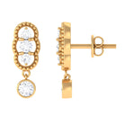 3/4 CT Minimal Diamond Drop Earrings in Gold Diamond - ( HI-SI ) - Color and Clarity - Rosec Jewels