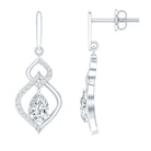 Certified Lab 4X6 MM Pear Shaped Diamond Drop Bridal Earrings Lab - ( EF-VS ) - Rosec Jewels