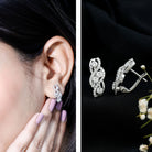 Lab Grown Diamond Infinity Earrings For Women Lab - ( EF-VS ) - Rosec Jewels