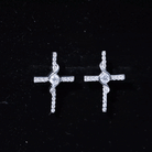 Certified Lab Grown Diamond Religious Cross Earrings Lab - ( EF-VS ) - Rosec Jewels