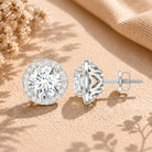IGI Certified Round Lab Grown Diamond Bridal Stud Earrings Lab - ( E-VS1 ) - Rosec Jewels