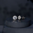 IGI Certified Round Lab Grown Diamond Bridal Stud Earrings Lab - ( E-VS1 ) - Rosec Jewels