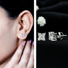 1.7 Carat Lily Cut Certified Lab Grown Diamond Solitaire Stud Earrings Lab - ( EF-VS ) - Rosec Jewels