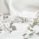 1.7 Carat Lily Cut Certified Lab Grown Diamond Solitaire Stud Earrings Lab - ( EF-VS ) - Rosec Jewels